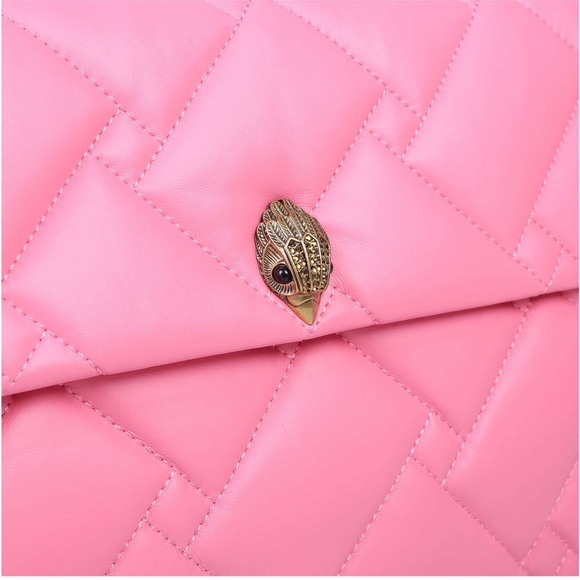 Kurt Geiger London Kensington XXL Soft Pink Leather Shoulder Bag NWT Gold Chain - Picture 4 of 5